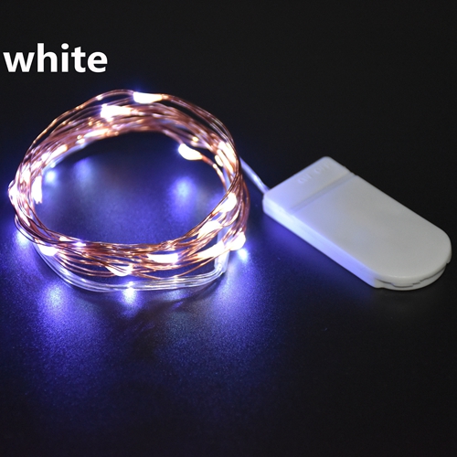 Kupferlichter, 1 m, 2 m, 3 m, Mini-Lichterkette CR2032, batteriebetrieben, Lichterkette für Schlafzimmer, Weihnachten, Party, Hochzeit, Dekoration: WHITE / 6-10W