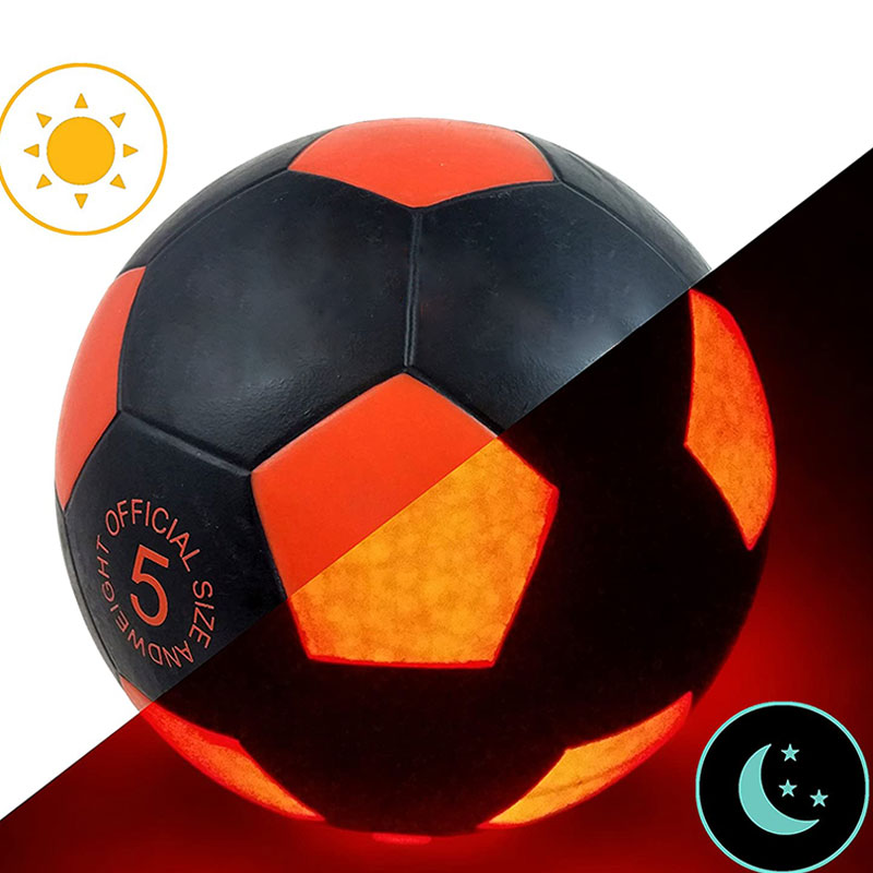 Cool størrelse 5 fodbold lys op førte fodboldtræningsbold super lyse førte glødebolde standard match træning glødende fodbold