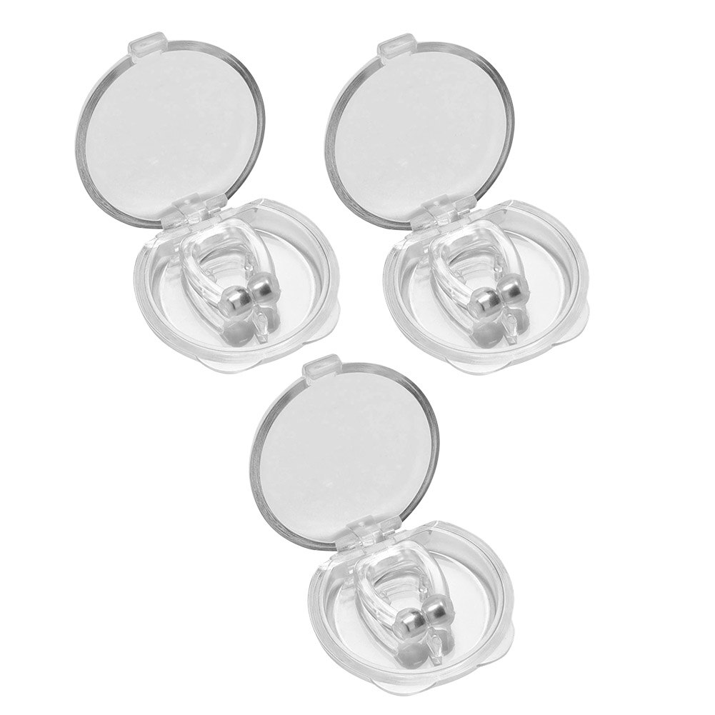 Pince-nez magnétique anti-ronflement en silicone, empêche l&#39;apnée du sommeil, aide à mieux dormir, livré avec étui: 3pcs