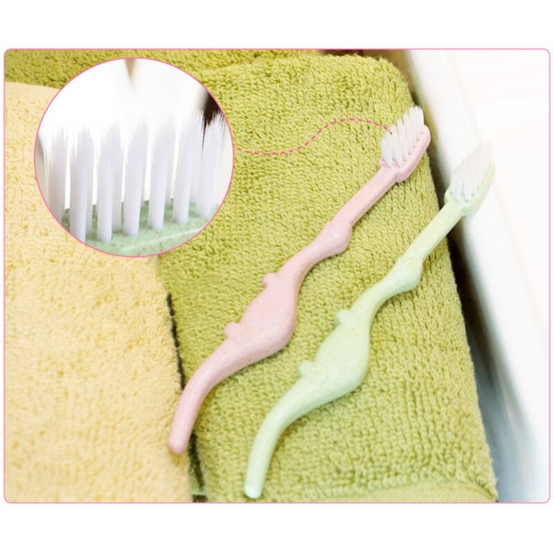 Baby Toothbrush Natural Wheat Straw Cartoon Toddler Children Newborn Oral Care