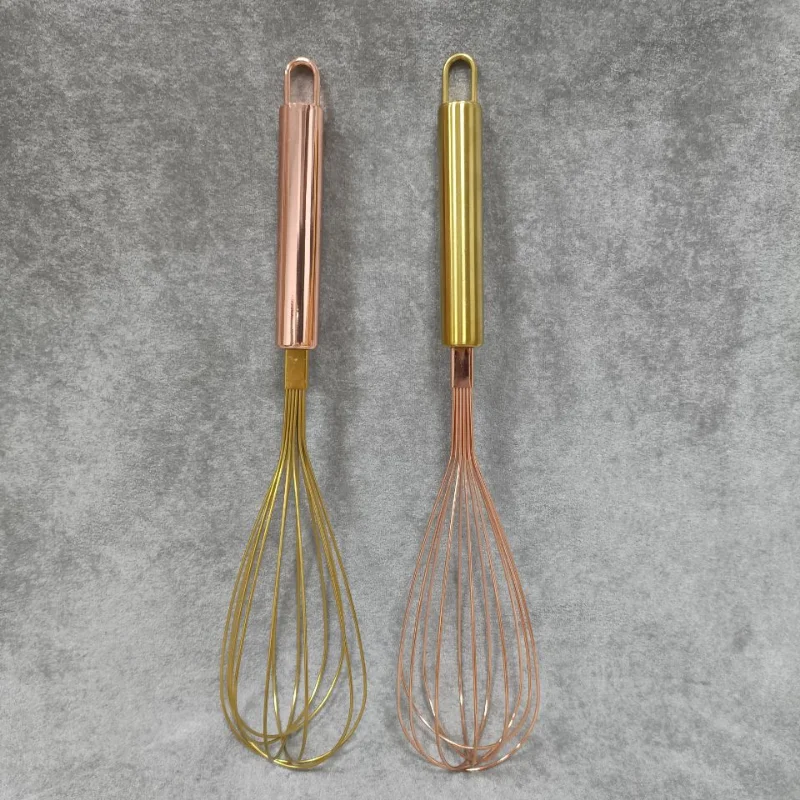 1Pcs Gold Edelstahl Schneebesen Hand Schneebesen Ei Mixer Backen Kuchen Werkzeug Backen Set Hause Ei Werkzeuge Küche zubehör für Ei