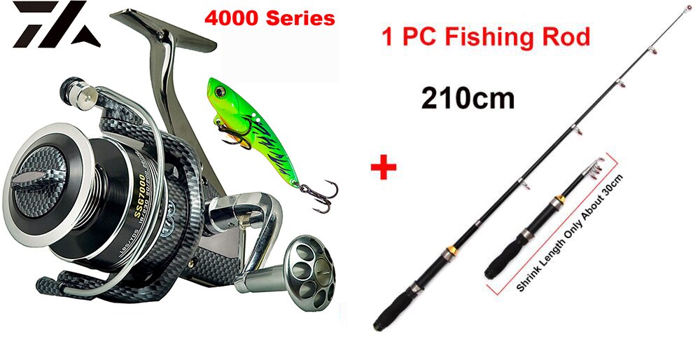 Full metall fiskesnelle spinnende hjul full metall håndtak fotsnelle høyhastighets baitcasting snelle: 4000 hjul og stang