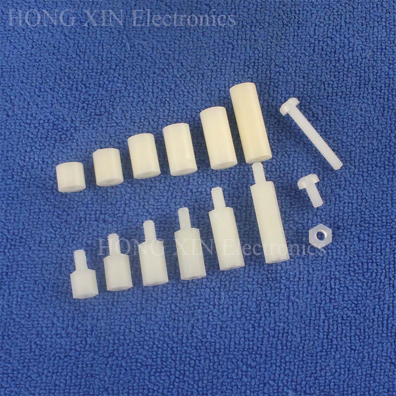 Intercalaire en Nylon M3 M4 | Intercalaire en plastique Rround blanc et Non fileté, barre ronde creuse, 240 pièces/ensemble