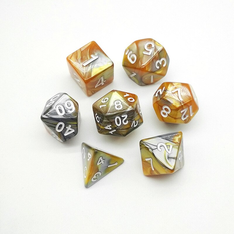 Multi-mix farve 7 stk terning sæt trgp spil polyhedron  d4-d20 multi-facetteret terningtårn akryl dados rpg multi-faced dnd terninger