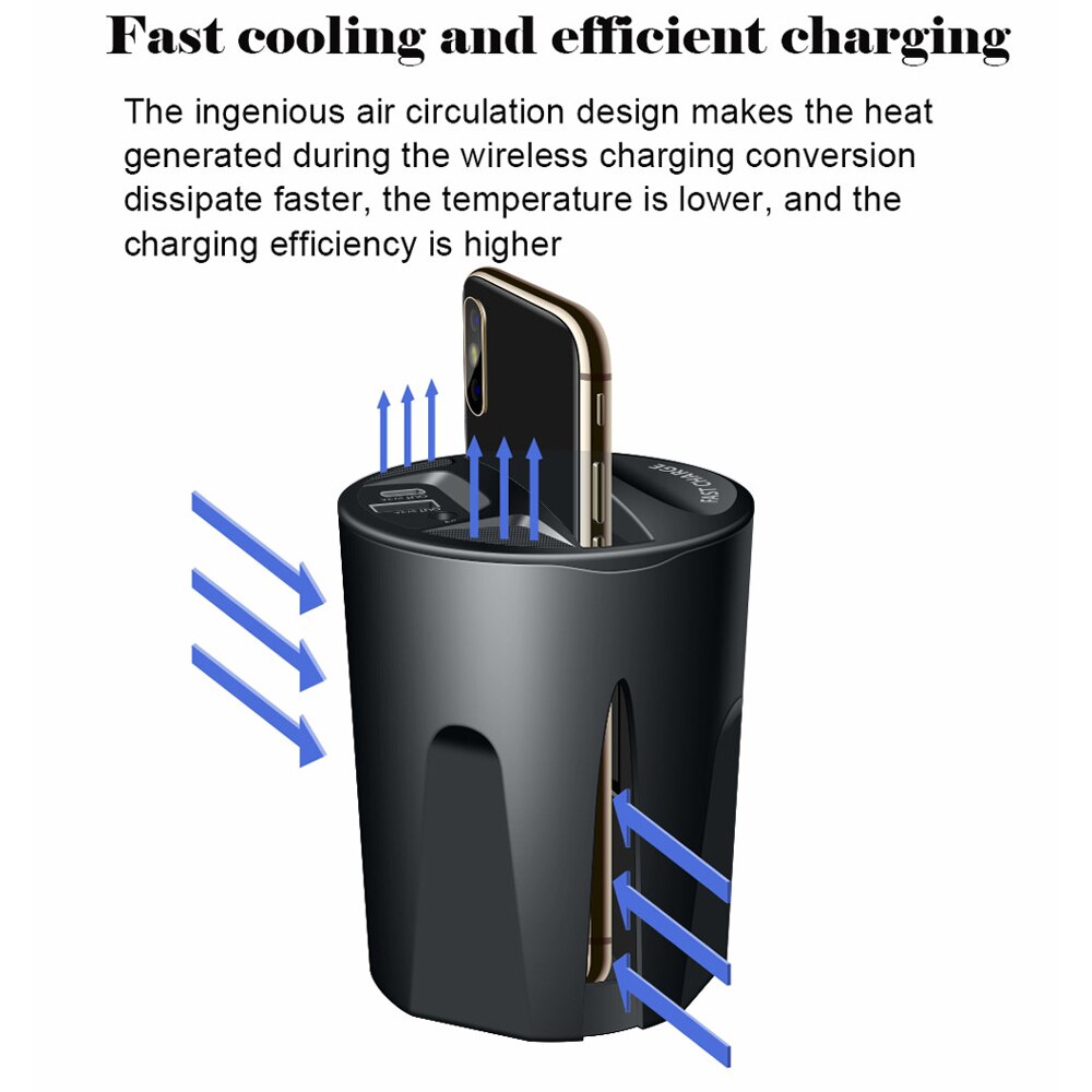 696 X9 QI Car Wireless fast Charger cup for iphone Charge holder Charge Stand for Apple XS MAX/XR/X/8 PLUS for samsung note10/9