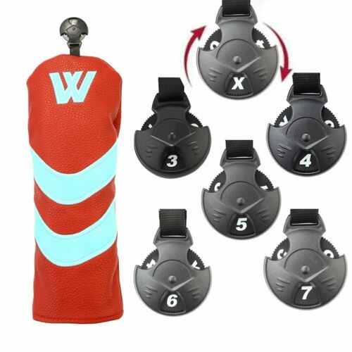 4PCS Golf Wood Club Head Covers Driver Fairway Woods Hybrid Headcovers UT Club Headcovers For TM SC OB: Red Fairway Cover