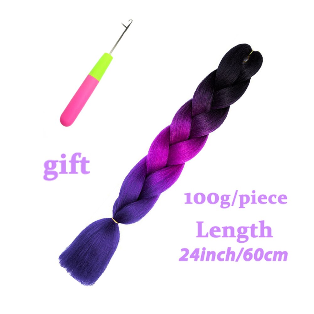 Long 24 inches Jumbo Braid Hair Ombre Braiding Hair 100 grams Synthetic Hair Extensions Jumbo Braids Hair for Women Dressing: M53