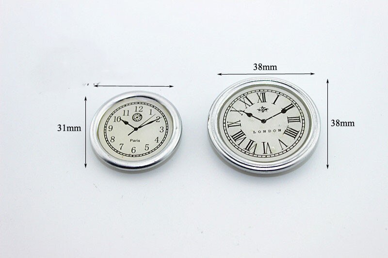 Commercio tutto'ingrosso 1:12 miniatura casa delle bambole 2 pz mini orologio da parete accessori della bambola giocattolo per animali della foresta collezione di articoli da Regalo