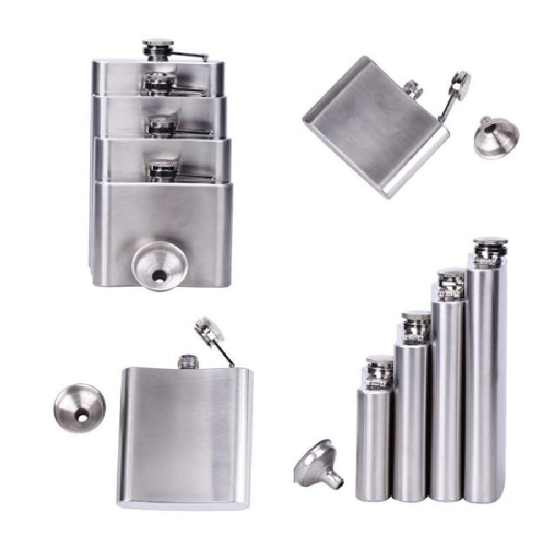 Metal Hip Flask 4/5/6/7/8/10/18 oz Stainless Steel Hip Liquor Whiskey Alcohol Flask Cap Funnel Hip Flask alcohol liquor bottle