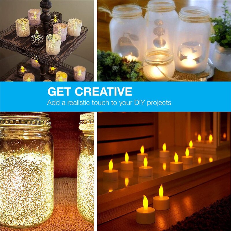 Flameless LED Tea Light Candles Flickering Lights Bulb Decoration Home Party Festival Wedding Anniversary Party