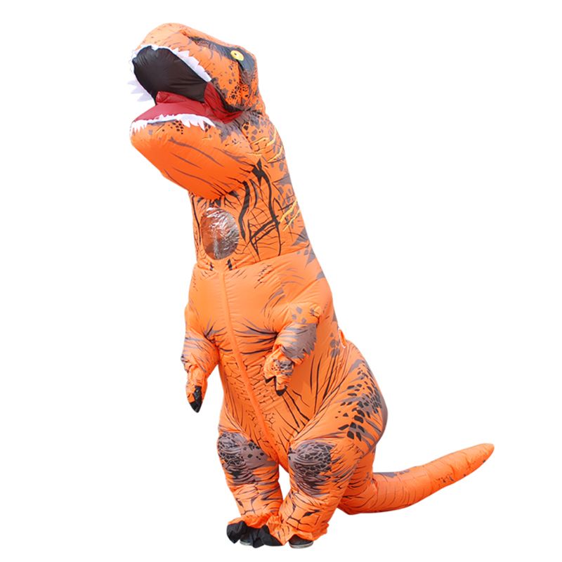 Inflatable Dinosaur Cosplay Costume Child Adults Halloween Blowup Outfit: Adults / Orange