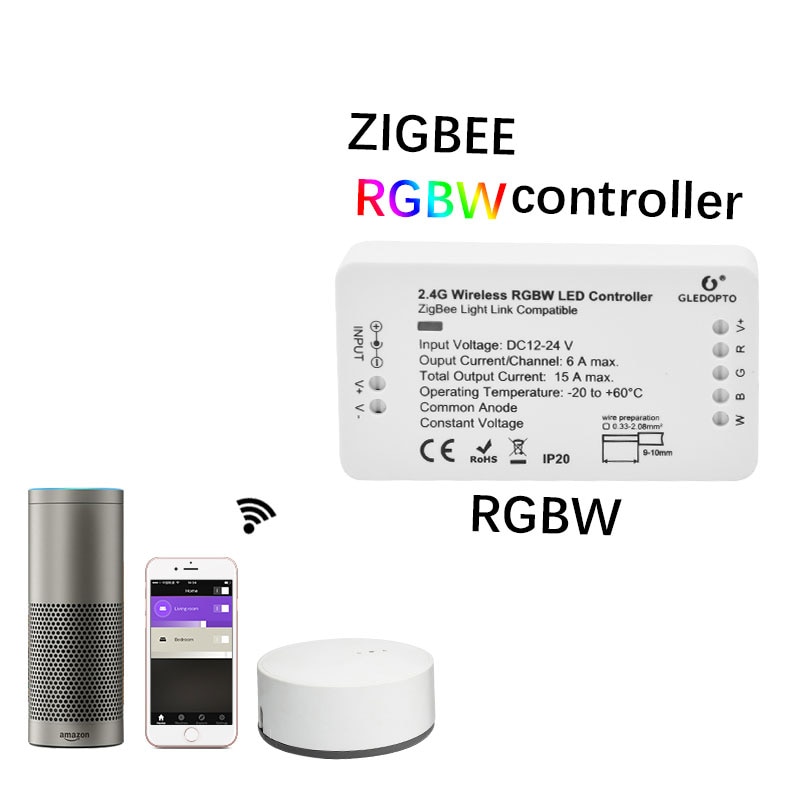 Led Zigbee Led Rgbw Controller 12V 24V Lightify Tradfri Compatibel Led Controller Rgbw Zigbee Controller Zll App controller