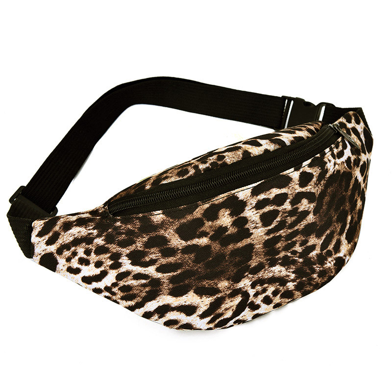 Aireebay taljepakker kvinder fanny pack bæltetaske telefontaske tasker rejse taljepakke små piger bum bag nylon taske: Leopard