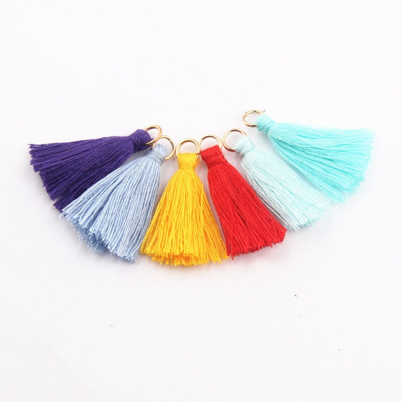 20Stck 3CM Mini Baumwolle Gewinde Stoff Quaste DIY Anhänger Schmuck Armbinde Schlüssel Herstellung Randbereich Handwerk Quasten NäHenne Zubehör