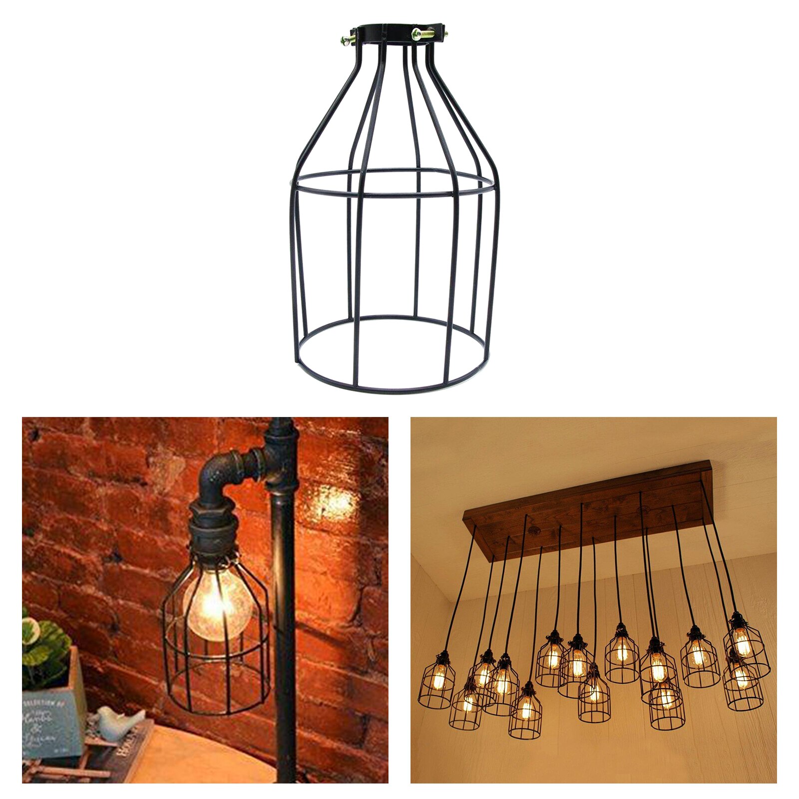 Wire Frame Pendant Light Loft Ceiling Lamp Shade Home Decor Lamp Covers Home Bar Hotel Decor Accessory