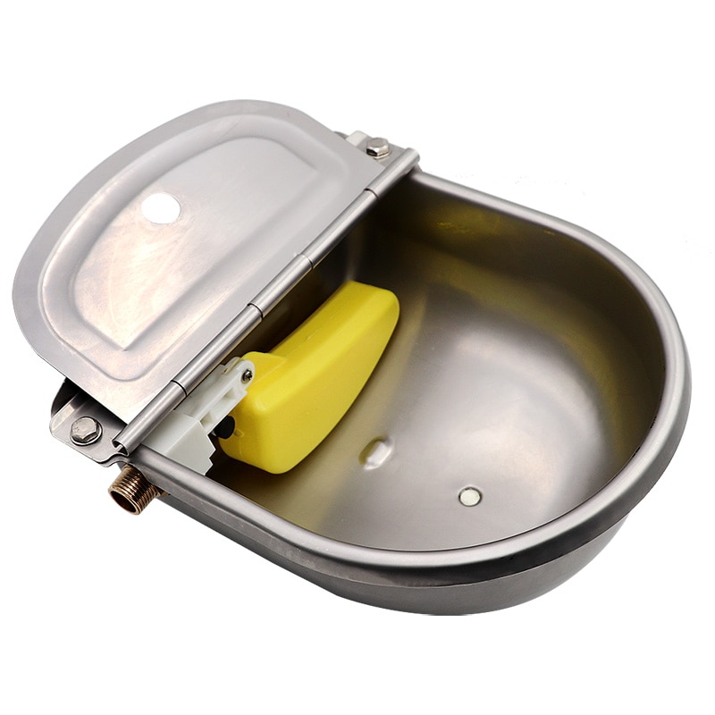 Livestock Horse Cow Automatic Water Bowls Stainless Steel Drinking Bowl Float Outlet For Cattle Dog Sheep Pig Feeder