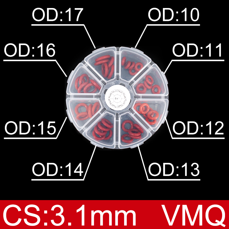 Boxed nitril siliconen rubber O-ring reparatieset kraan afdichting klep waterdichte machine oliebestendige pakking combinatie kit-.-: green