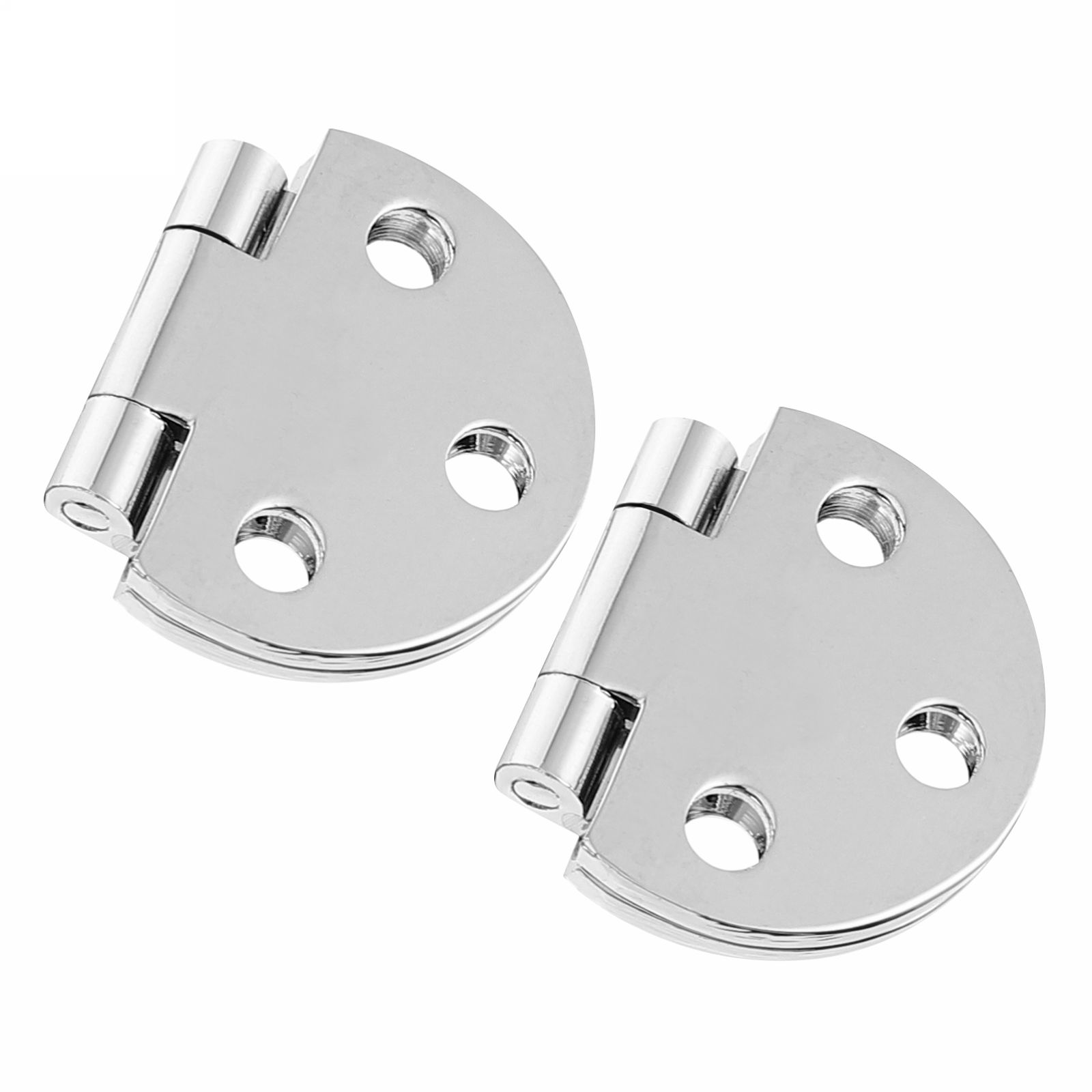 2pcs Small Copper Hinges 6 Hole Hinges for Cabinet Wooden Box (Silver)
