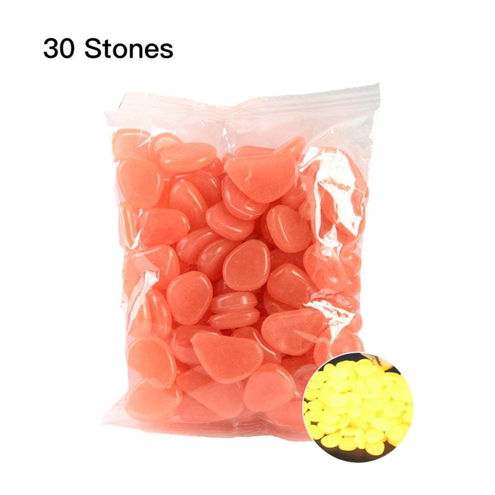 30 Pcs Glow in the Dark Garden Pebbles Glow Stones Rocks for Walkways Garden Path Patio Lawn Garden Yard Decor Luminous stones: Auburn