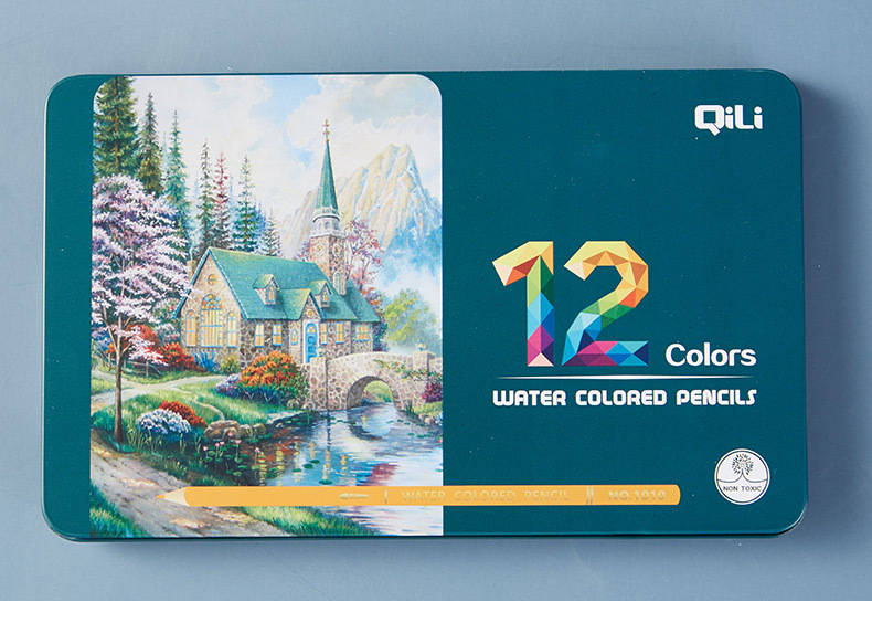 Boîte de plomb de couleur soluble dans l&#39;eau 12 couleurs pour étudiants, ensemble de plomb de couleur de peinture artistique, papeterie de brosse peinte à la main pour enfants: Default Title