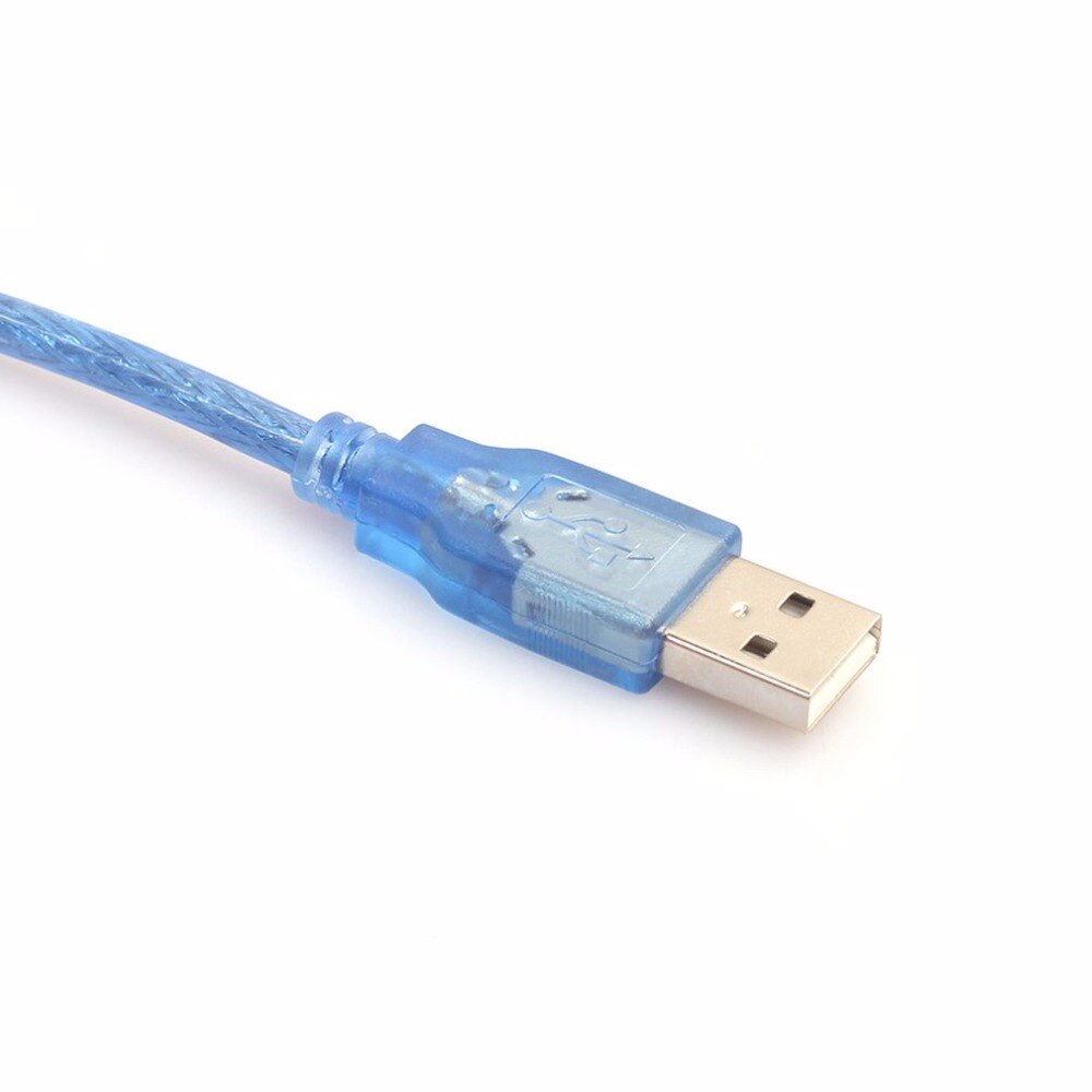 30cm höghastighets usb 2.0 förlängningskabel transparent blå hane till hona usb förlängningssladd kopparkärna usb kort kabel