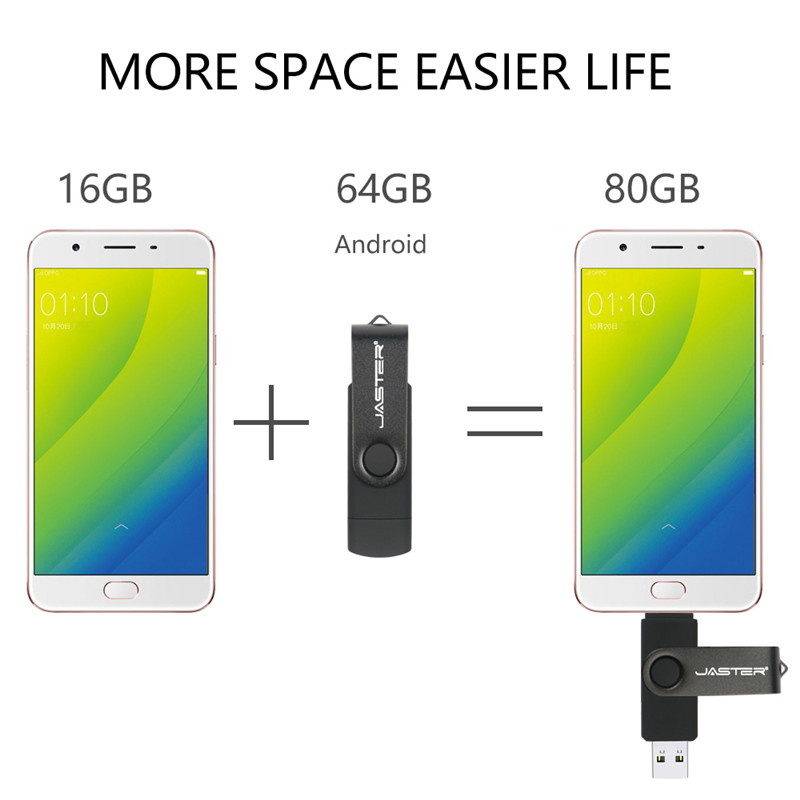 USB 3.0 OTG 64GB Black 2 in 1 Flash Drive 32GB Waterproof 16GB Plastic pendrive 8GB U disk 4GB Memory Stick Business