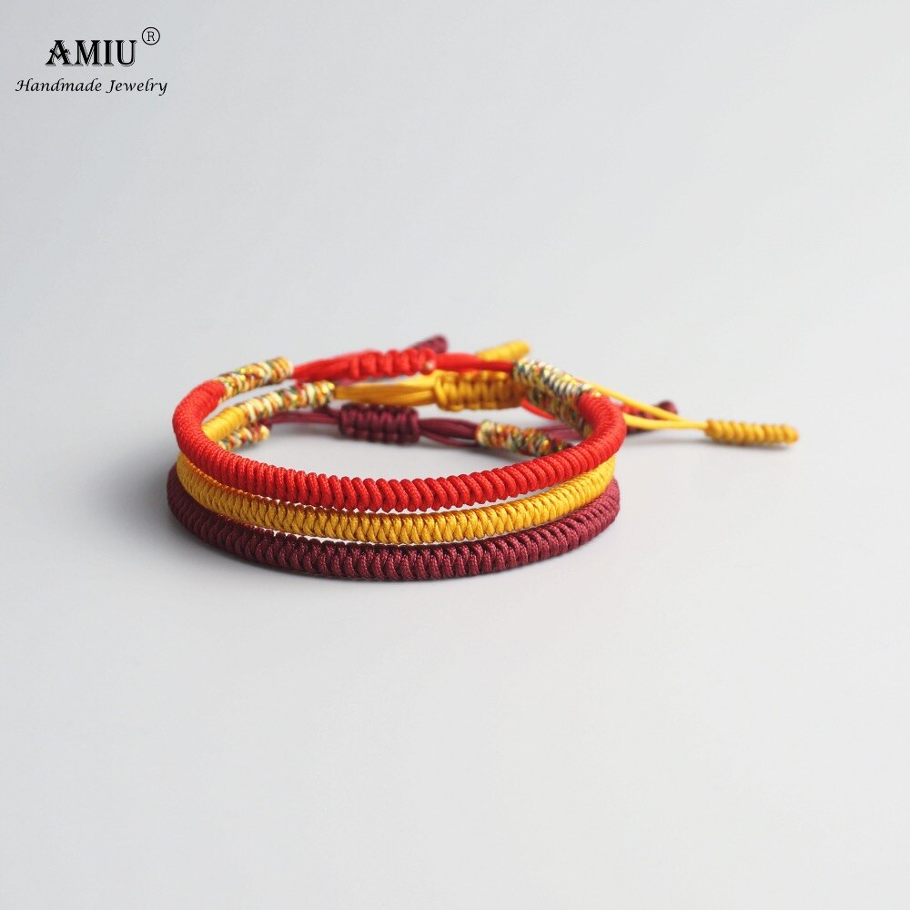 AMIU Multi Color Tibetan Buddhism Love Tibet Bracelets & Bangles For Women Men Handmade Knots Rope Budda Lucky Men Bracelet