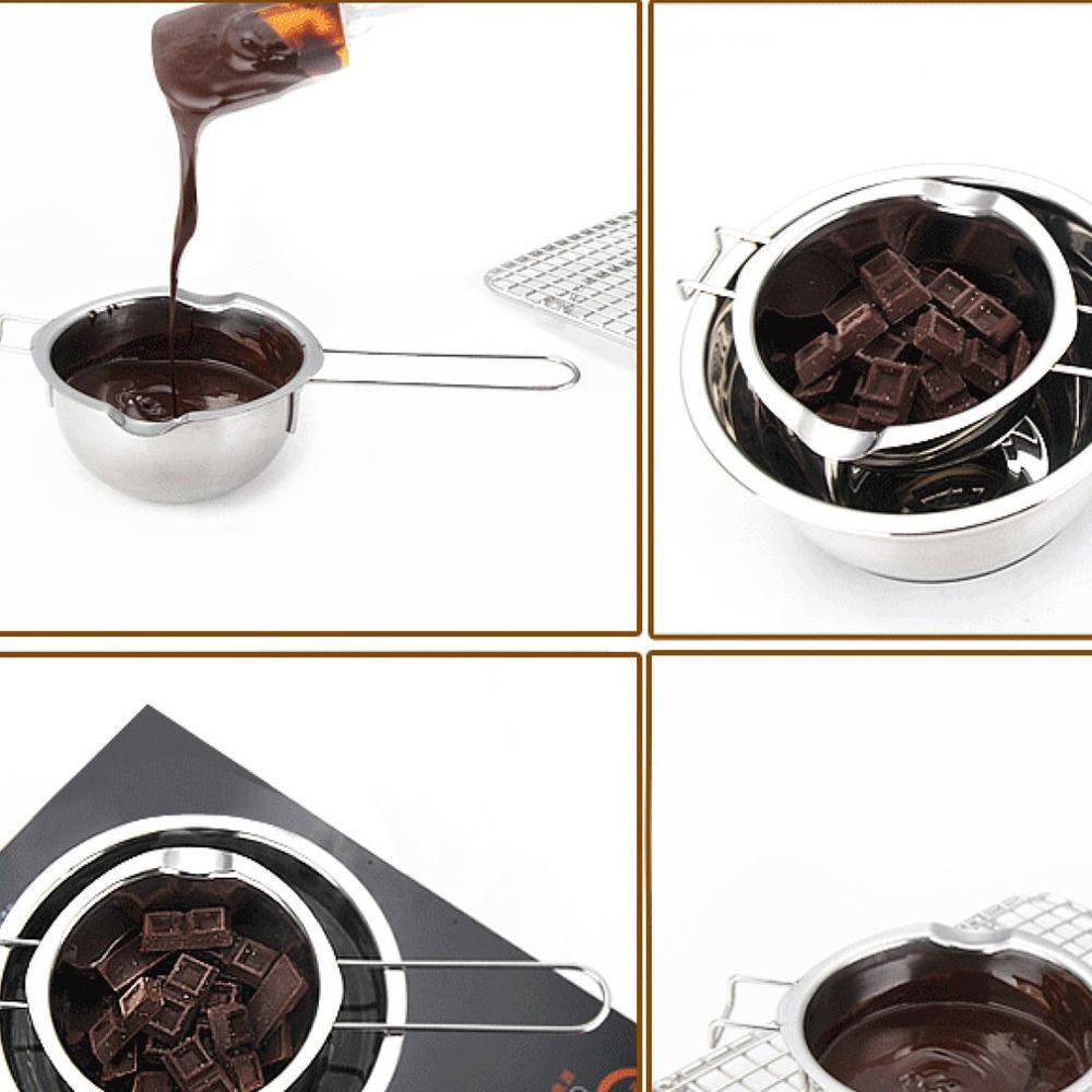 Rvs Chocolade Boter Milt Melt Ting Kom Lange Grip Handvat Diy Gebak Koken Dessert Bakken Gebak Keuken Gereedschap