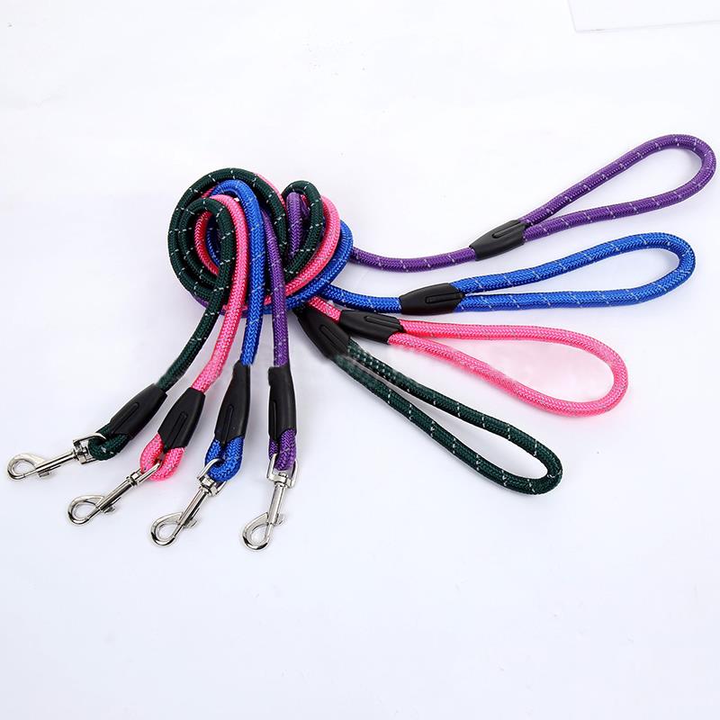 1pc Reflektierende Haustier Leine Nylon Geflochtene Hund Zu Fuß Seil Hund Leine Für Nacht gehen Haustier Liefert Haustier Zubehör