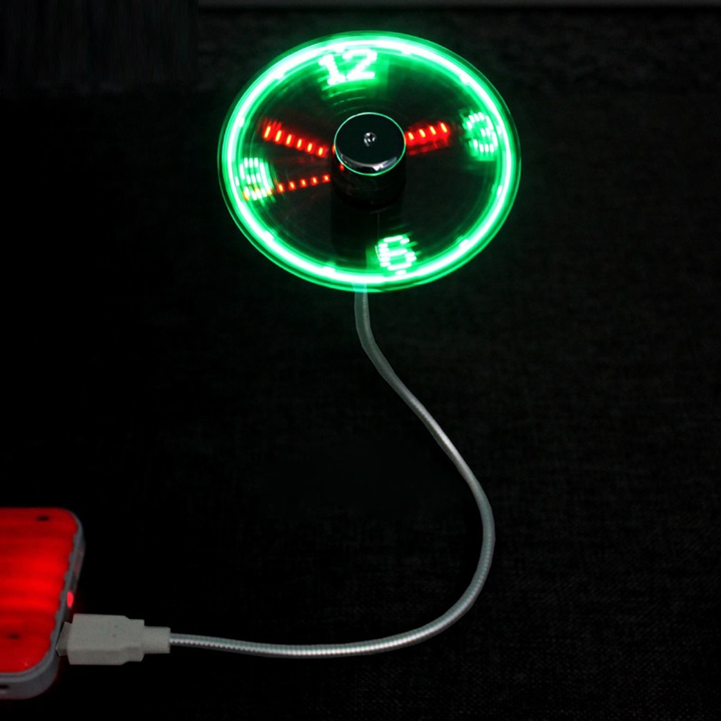 USB Gadget Mini Flexible LED Light USB Fan Time Clock Desktop Clock Cool Gadget Time Display For Notebook Laptop Flexible