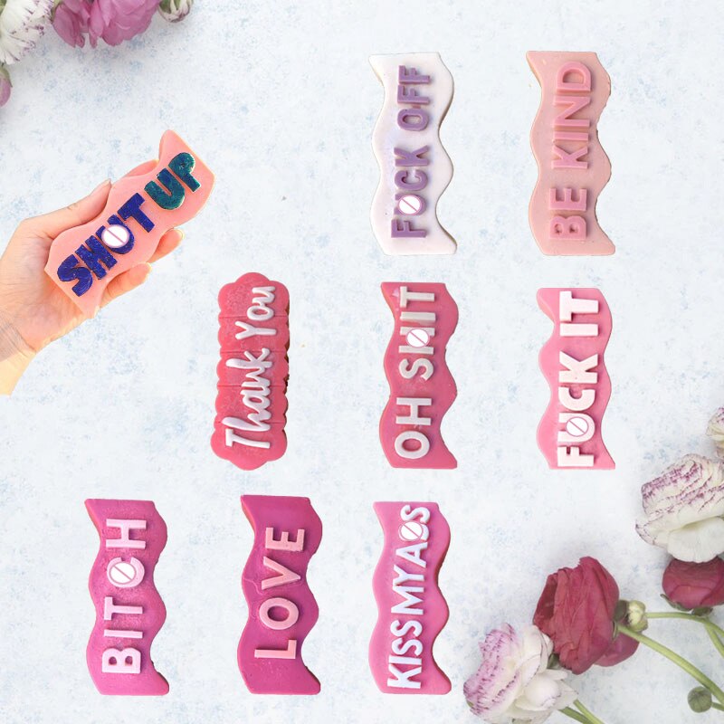 Molde de silicona con letras 3D para fabricación de velas, molde hecho a mano de resina para jabón, cubo de hielo, decoración para en casa, Kit de fabricación de velas de