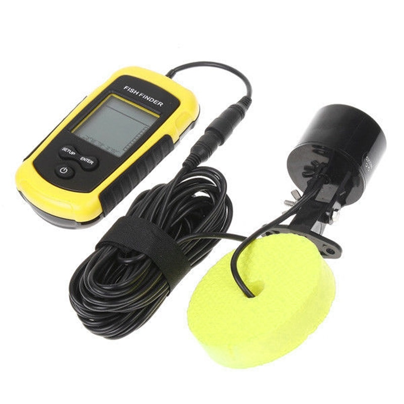 100M Depth Portable Fish Finder LCD Sonar Sensor Alarm Transducer Fishfinder: Default Title