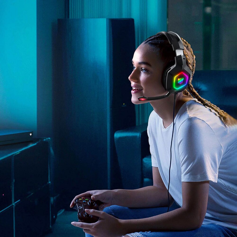 Onikuma K10 Gaming Headset RGB Backlight PC/PS4/XBOX Wired headset Noise Cancellation With MIC Stereo For Gamer