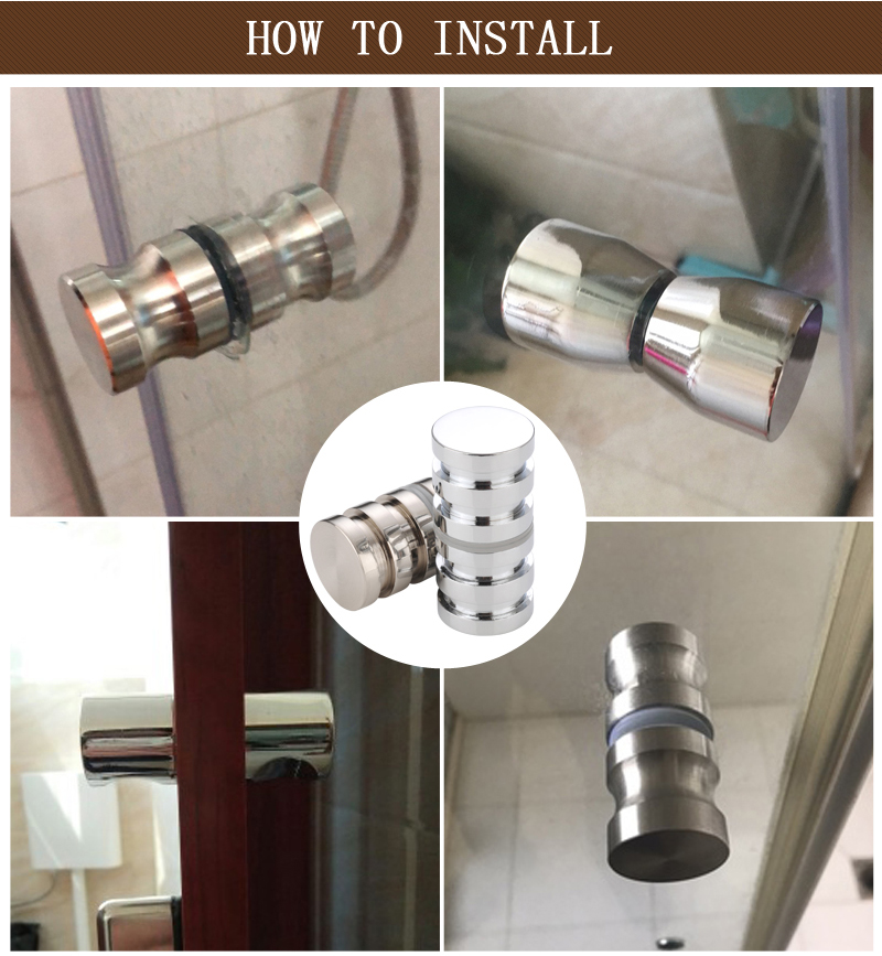 Myhomera klamka szklana gałka robić drzwi ściągacz naciskać łazienka uchwyty robić szafek prysznicowych szuflada srebrna pasuje 10-80mm grubość drzwi