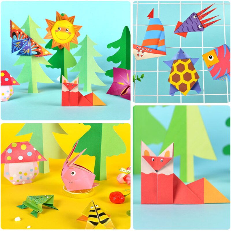 Baby Toys 3D Arts And Crafts 54Pages Origami Cartoon Animal Book Toy Kids DIY Paper Art Baby Early Learning Education Toys