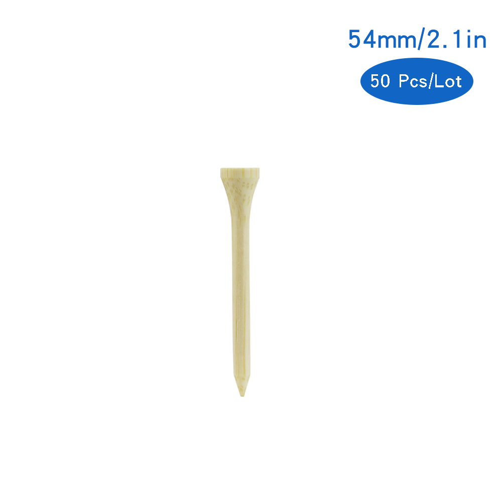 50 Stks/partij Golf Tees Plastic Hout Bamboe 4 Stijlen Golf Tee Kleurrijke Voor Over Sized Drivers, irons &amp; Hybriden. Langer Drives: 54mm bamboo tees