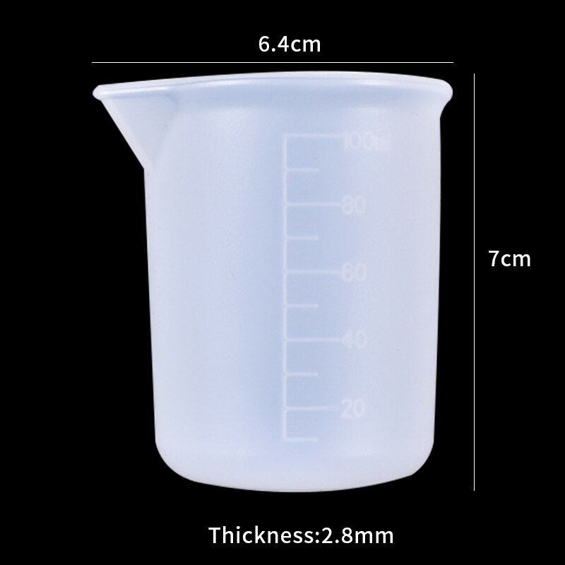 Non-stick Silicone Washable And Reusable Measure Cup 250ml DIY Jewelry Making Tool Epoxy Resin Cups Mixing Cup Stirring Stick