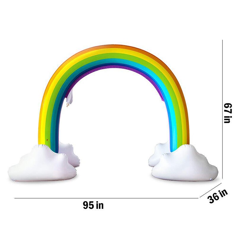 Ginormous rainbow cloud yard sprinkler 238cm kæmpe oppustelig buegang græsplæne strand udendørs legetøj til barn voksen baby spil center