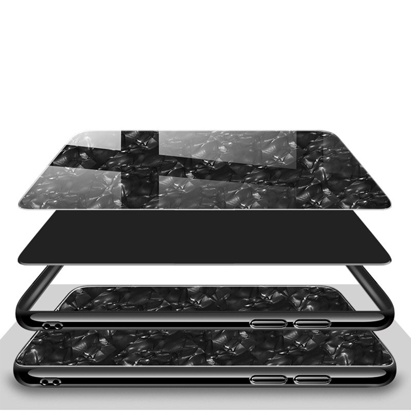 SemgCeKen Hard marmer gehard glas case voor huawei honor 8x max 8c 9 view note 10 v10 luxe beschermende telefoon hard terug coque