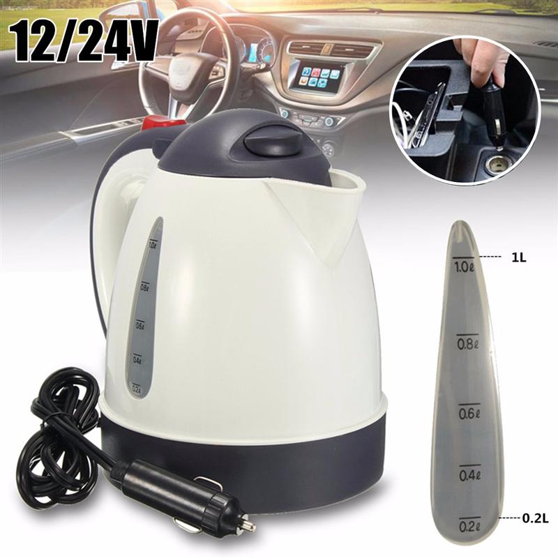 SDFC-1000ML Auto Heiße Wasserkocher Tragbare Wasser Heizung Reise Auto für Tee Kaffee 304 Edelstahl Große Kapazität Fahrzeug