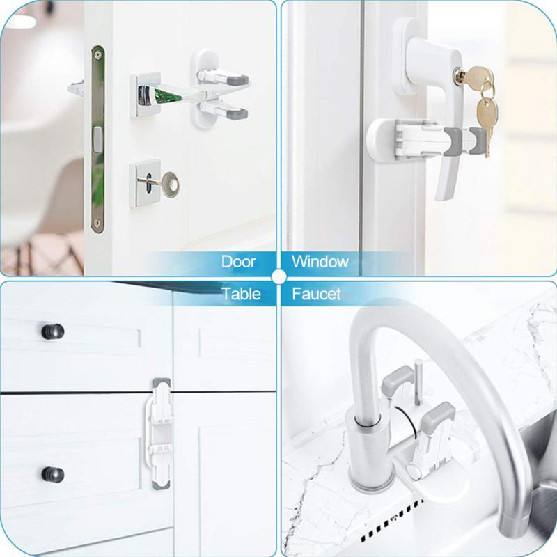 thumbnail image 2 of Child Proof Door Lever Lock – Adhesive Safety Lock For Handles, White, ABS 2 of 3