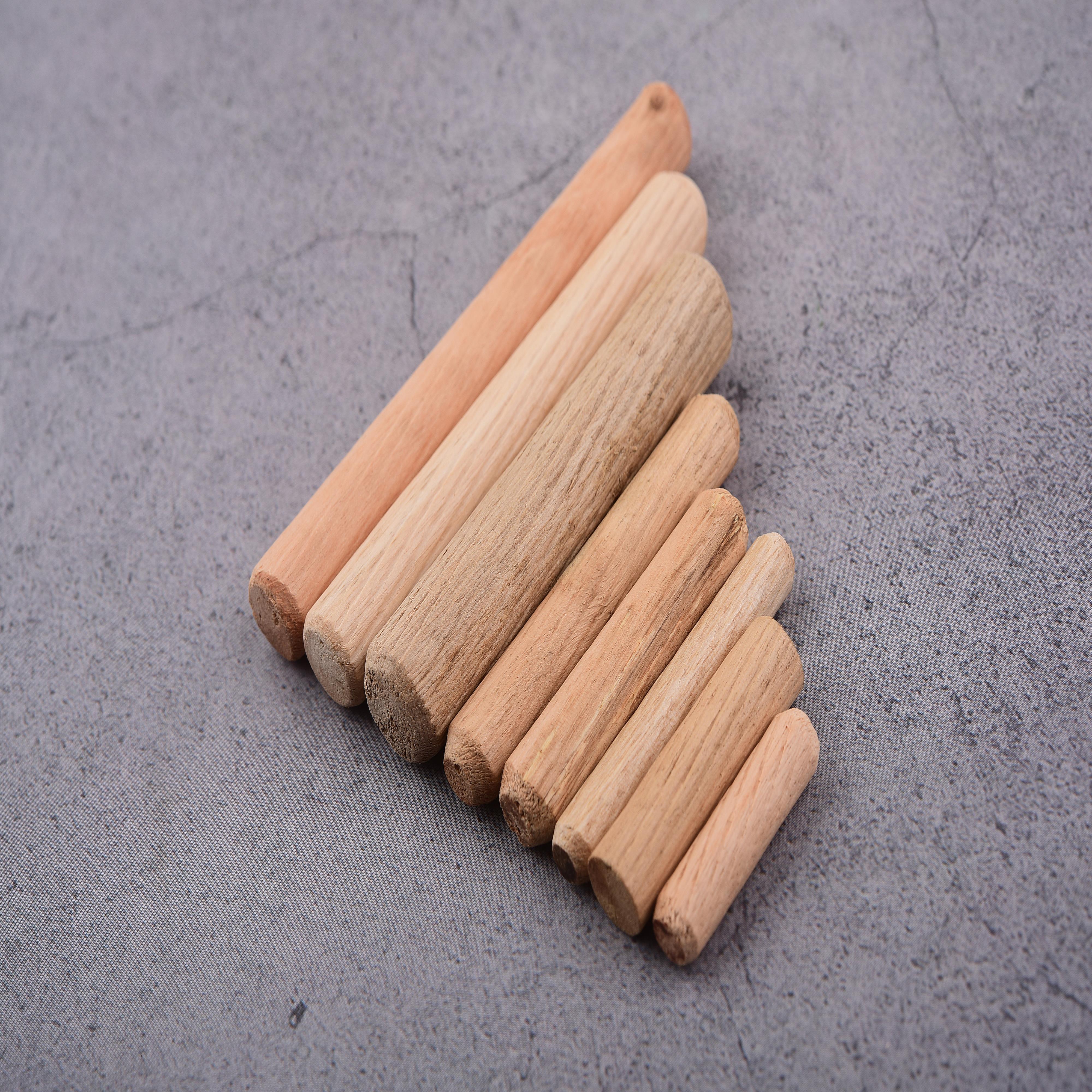 High Dutch Wooden Stick Home Connector Round Wooden Plug Twill Wooden Pin Furniture Connector M6M8M10M12 50pcs