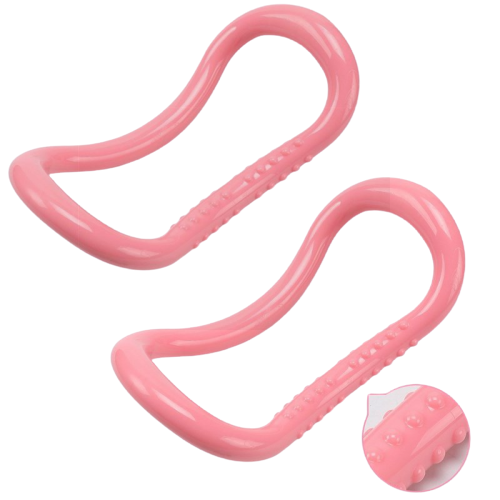 2 stk yoga ring pilates ring justerbar myk fitness sirkel ring for nakke rygg skulder ben arm lår hjemmetrening gym trening: Rosa