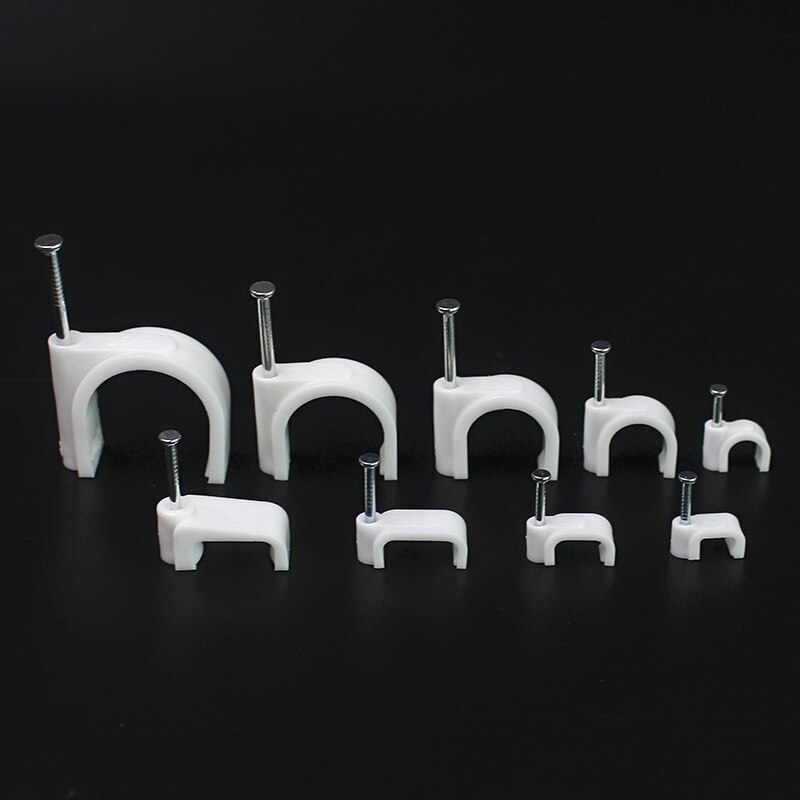 100PCS Runde Kabel Draht Clips 4mm 6mm 8mm 10mm Kabel Management Elektrische Draht Schnur Krawatte halter Kreis Kabel Clips mit Nali