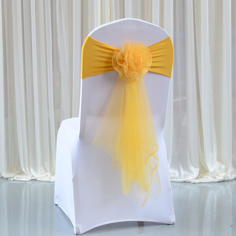 1 Stück Hochzeit Sessel Bogen Organza Sessel Schärpe Blume Sessel Startseite Knoten Pro Bankett Veranstaltung Geburtstag Party Dekoration