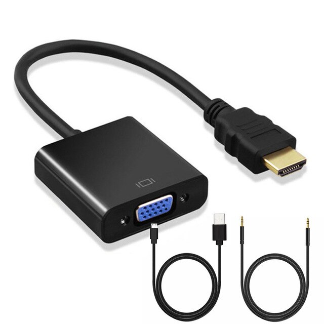 HD 1080P HDMI to VGA Adapter Converter Cable Digital to Video Audio For Xbox PS4 PC laptop TV box to projector display HDTV: 01