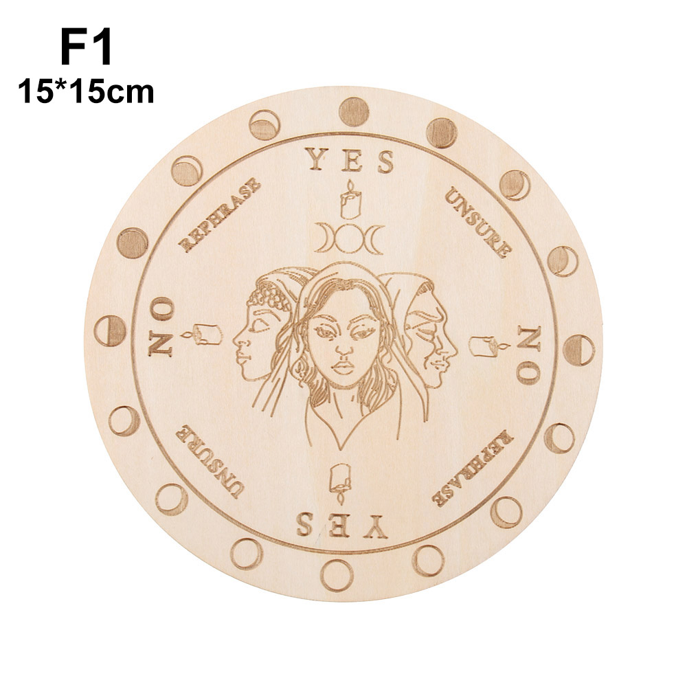 Houten Slinger Board Met Sterren Zon En Maan Voor Waarzeggerij Message Board Houten Carven Board Handgemaakte Onderzetters Home Decor: Style F-15cm