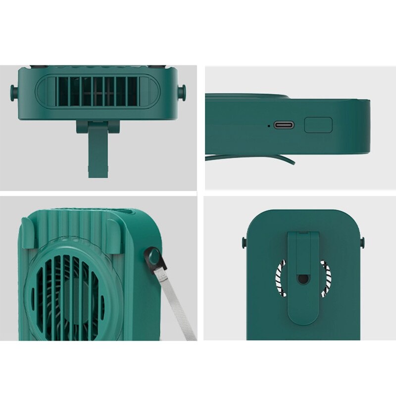 Wearable Neck Fan USB Rechargable Personal Waist Clip Fan Portable Hands Free Air Cooler