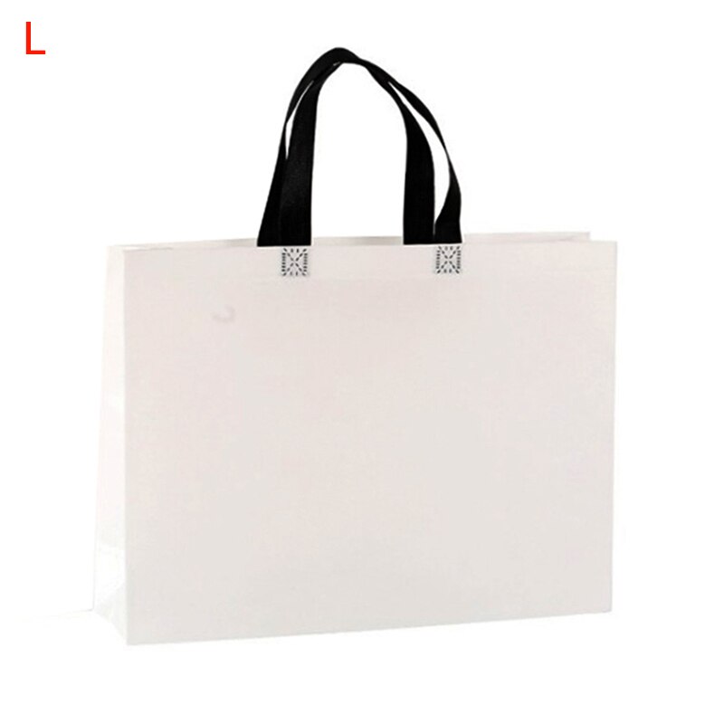 Women Foldable Shopping Bag Reusable Eco Large Unisex Tote grocery cloth Bags Pouch Fabric Non-woven Female Shoulder Bags: White / L