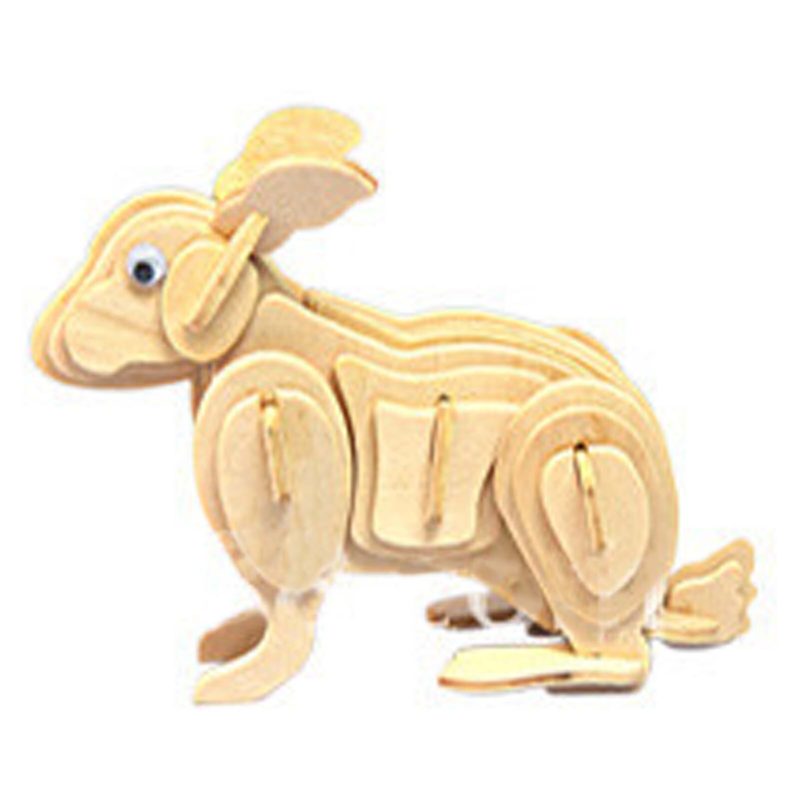 1pcs 3D In Legno giocattolo di puzzle Puzzle Tridimensionale Modello Animale Per Bambini di caratteri Regali di sviluppare la capacità di bambini di intelligenza: rabbit